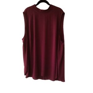 LOFT Plus Size Burgundy Sleeveless Tunic Top 26